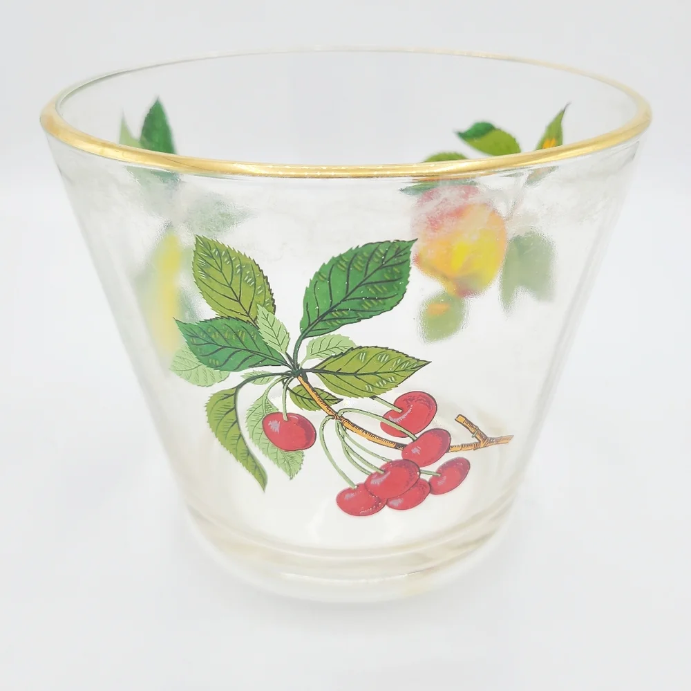 Vintage West Virginia Glass Co Fruit Cocktail Barware Ice Bucket